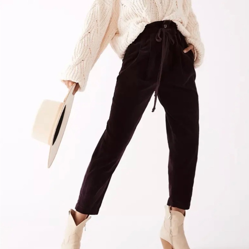 Free People Margate Corduroy Pants, Size X-Small - Burgundy NWT fairy goth baggy